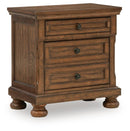 Zackaryn - Two Drawer Night Stand - Warm Brown