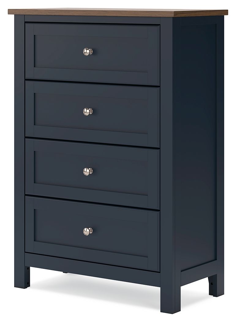 Landocken - Brown / Blue - Four Drawer Chest