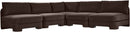 Hammond - Velvet Performance Fabric Upholstered 5 Piece Armless Sectional