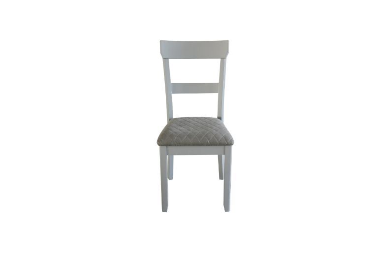 House - Marchese Side Chair (Set of 2) - Two Tone Gray Fabric & Pearl Gray Finish