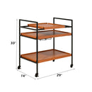 Oaken - Serving Cart - Honey Oak & Black