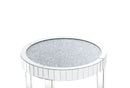 Noralie - 32" Round Coffee Table - Mirrored & Faux Diamonds