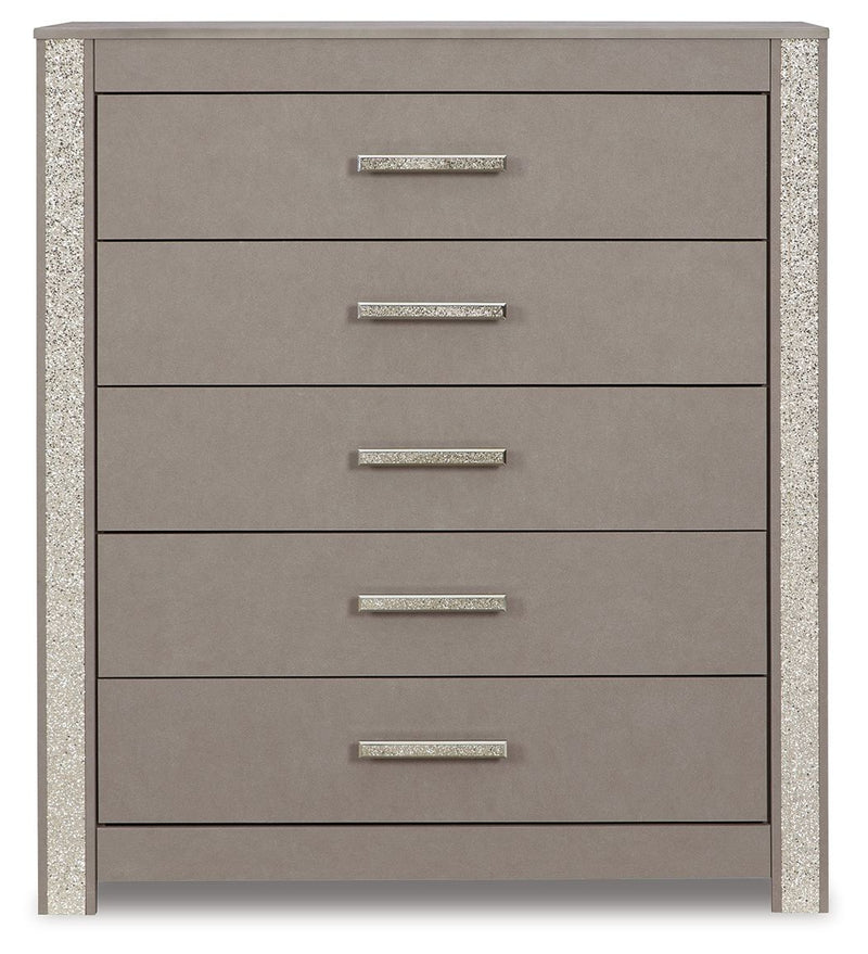 Surancha - Gray - Five Drawer Wide Chest