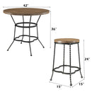 Qamar - 5 Piece Counter Height Table Set - Walnut & Antique Black