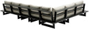 Maldives - 5 Piece Water Resistant Outdoor Patio Modular Sectional With Gray Base