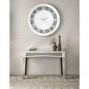 Noralie - 39" Wall Clock - Mirrored & Faux Diamonds