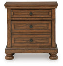 Zackaryn - Two Drawer Night Stand - Warm Brown