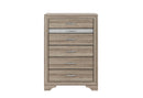 Seville - 5 Piece King Bedroom Set (Bed, Dresser & Mirror, Nightstand, Chest) - Brown / Natural