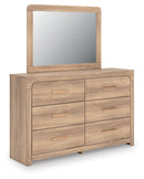 Kinlanni - 4 Pc. - Queen Panel Bed, Dresser, Mirror And Nightstand - Tan