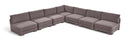 Hammond - Velvet Performance Fabric Upholstered 7 Piece Armless Sectional