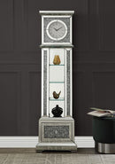 Noralie - 63" Standing Grandfather Clock With LED - Mirrored & Faux Diamonds