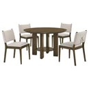 Ottowa - 5 Piece Round Wood Dining Room Table Set - Brown