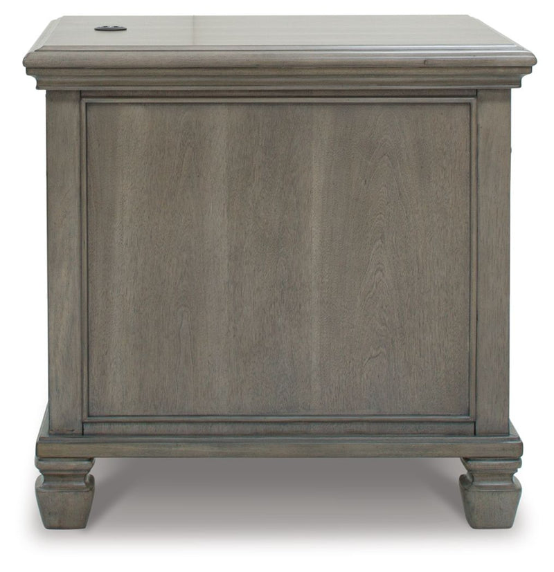 Lexorne - Gray - Rectangular End Table