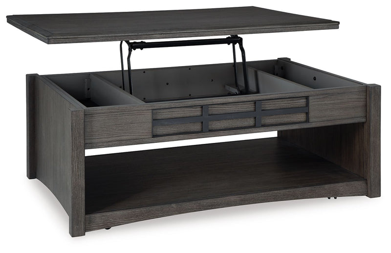 Montillan - Grayish Brown - Lift Top Cocktail Table