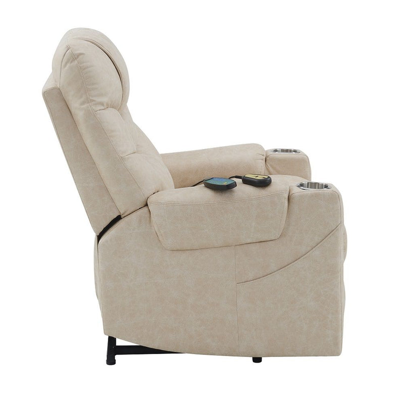 Nairi - Power Recliner With Lift & Heating & Massage - Light Gray