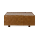 Bridgitte - Leather Square Ottoman - Autum Maple