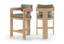 Sacha - Vegan Leather Upholstered Counter Stool With Natural Base