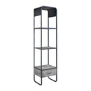 Raziela - TV Stand Side Pier - Concrete Gray & Black