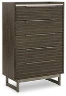 Arkenton - Five Drawer Chest - Grayish Brown / White