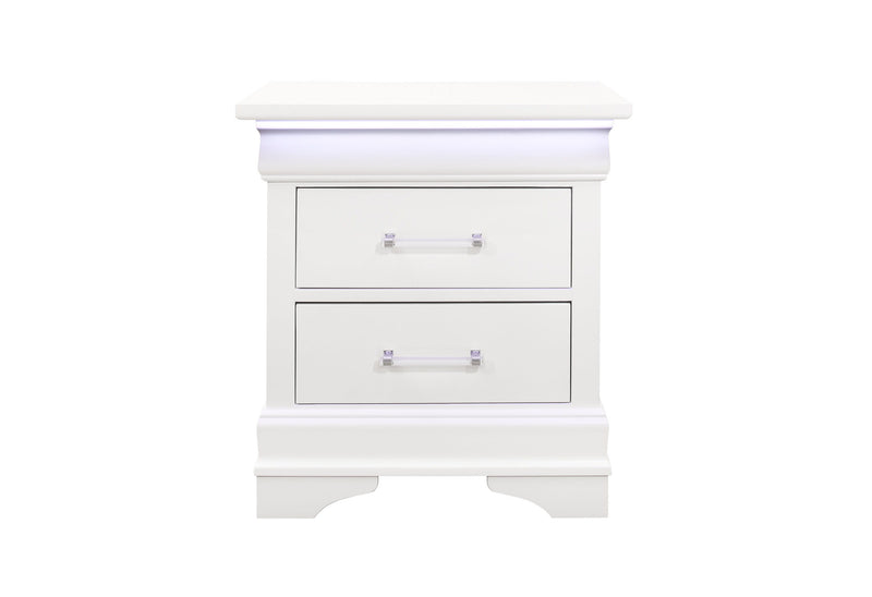 Charlie - Nightstand With LED - White