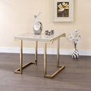 Boice II - End Table - Faux Marble Top & Champagne