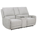Sylmar - Chenille Upholstered Power Reclining Loveseat - Dove Gray