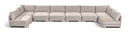 Hammond - Velvet Performance Fabric Upholstered 8 Piece U-Shaped Armless Sectional - Beige