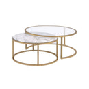 Shanish - Nesting Table Set - Faux Marble Top & Gold