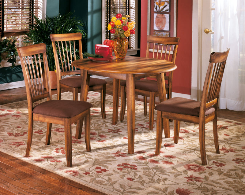 Berringer - Rustic Brown - Round Drm Drop Leaf Table