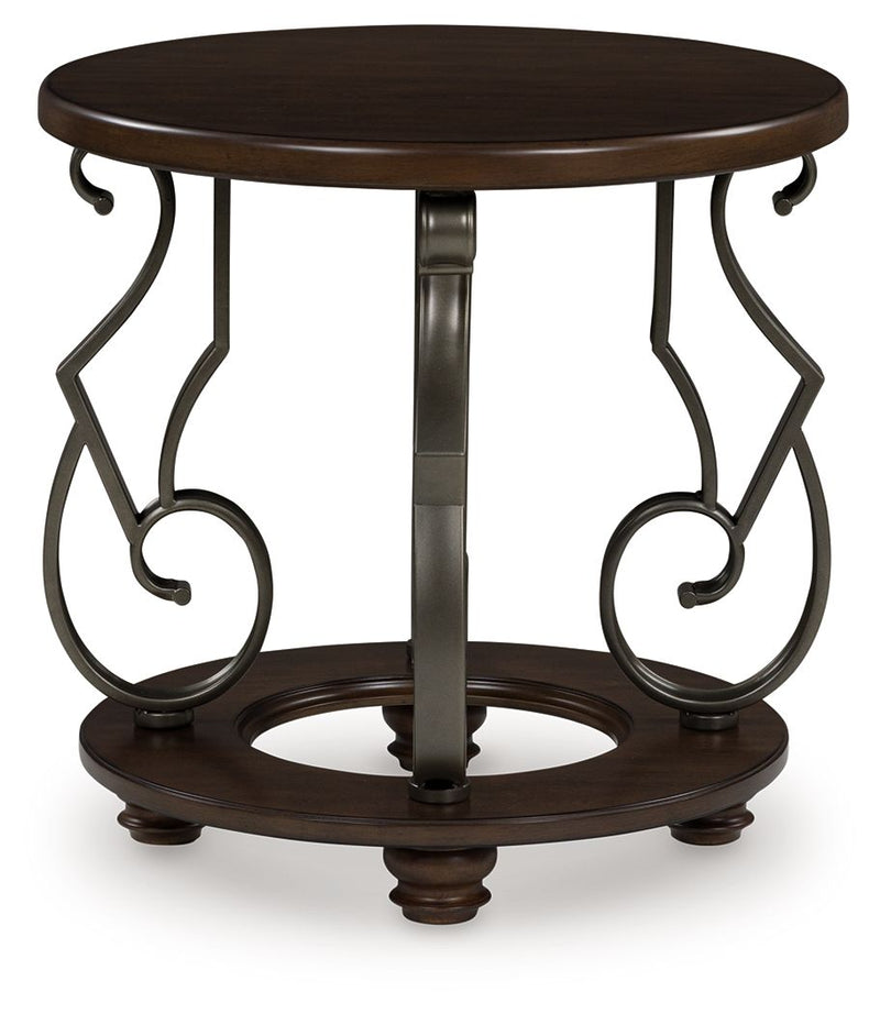 Frallyn - Dark Brown - Round End Table