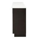Jaramillo - Server With Fireplace - Engineered Marble & Rustic Espresso