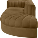 Rummi - Velvet Performance Fabric Upholstered 3 Piece Modular Sectional