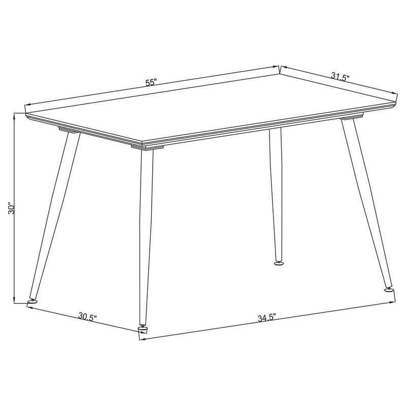 Dennison - Rectangular Dining Table With Ceramic Top - Grey