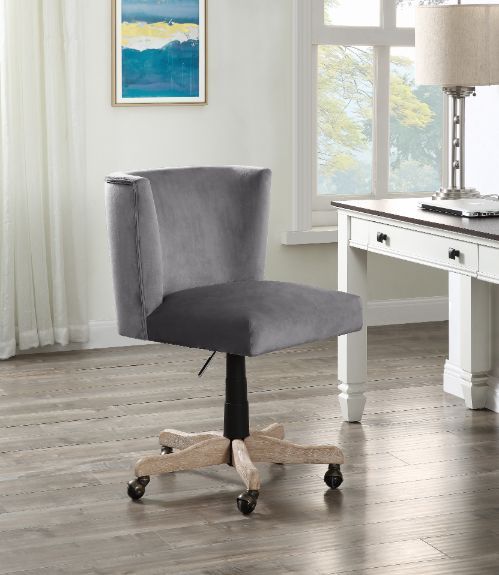 Cliasca - Office Chair - Gray Velvet