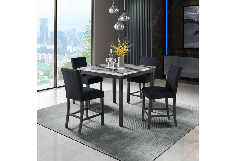 D4054 - Bar Table With 4 Bar Stools - Black