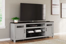 Darborn - XL TV Stand W/Fireplace Option - Gray / Brown