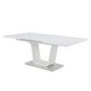 Kamaile - Dining Table With Leaf - White High Gloss