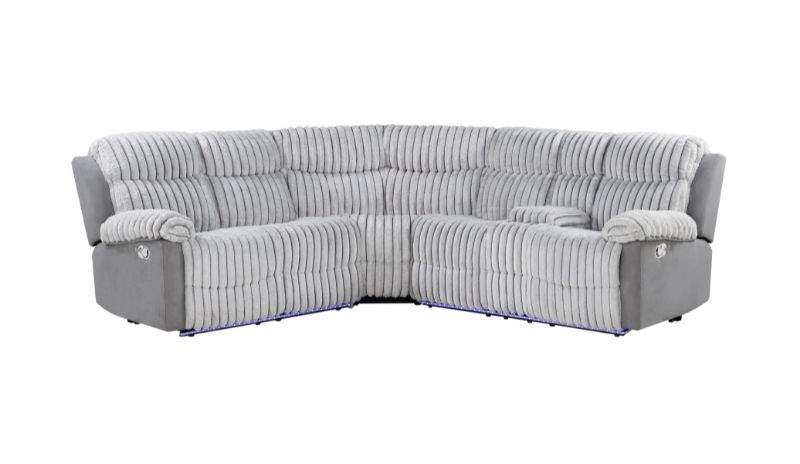 U6028 - Sectional With LED - Gray