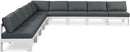 Nizuc - Outdoor Patio 9 Piece Modular Sectional With White Frame