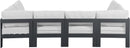 Nizuc - Outdoor Patio 6 Piece Modular Sectional With Gray Frame