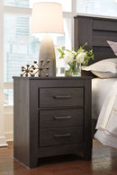 Brinxton - Two Drawer Night Stand - Charcoal