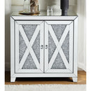 Noralie - 2 Door Console Cabinet - Mirrored & Faux Diamonds