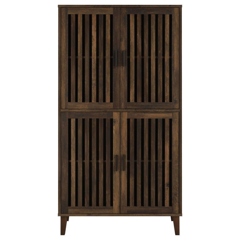 Elouise - 4 Door Engineered Wood Tall Accent Cabinet - Dark Pine