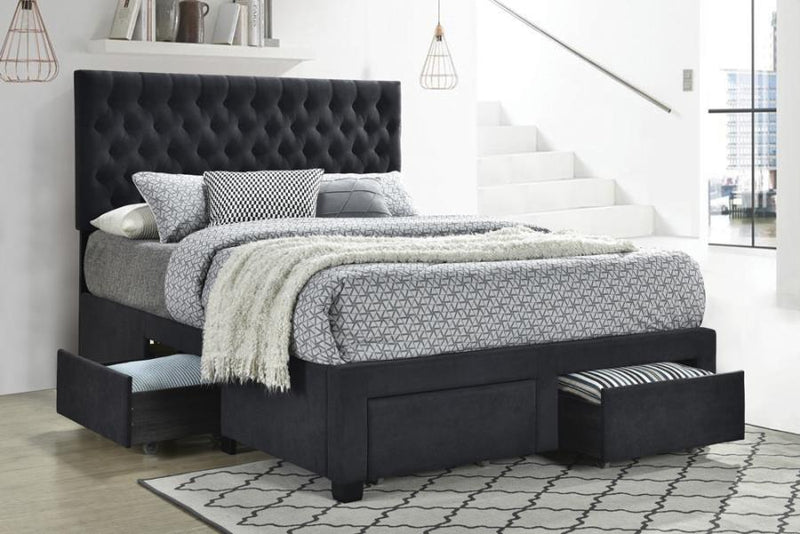 Upholstered Beds | Drawer Button Tufted Storage Bed | Size Queen