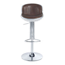 Brancaster - Adjustable Stool With Swivel - Vintage Brown Top Grain Leather & Aluminum