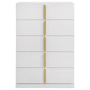 Ines - 5-Drawer Bedroom Chest Of Drawers - White High Gloss