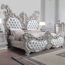 Valkyrie - Eastern King Bed - Synthetic Leather & Antique Platinum