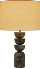 Opus - Genuine Marble, Linen Textured Fabric And Brass Table Lamp