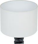 Opus - Genuine Marble, Linen Textured Fabric And Brass Table Lamp