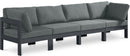 Nizuc - Outdoor Patio 4 Seat Modular Sofa With Gray Frame